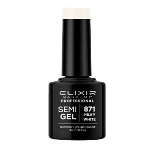 Elixir Semi Gel Ημιμόνιμο Βερνίκι 871 Milky White 8ml